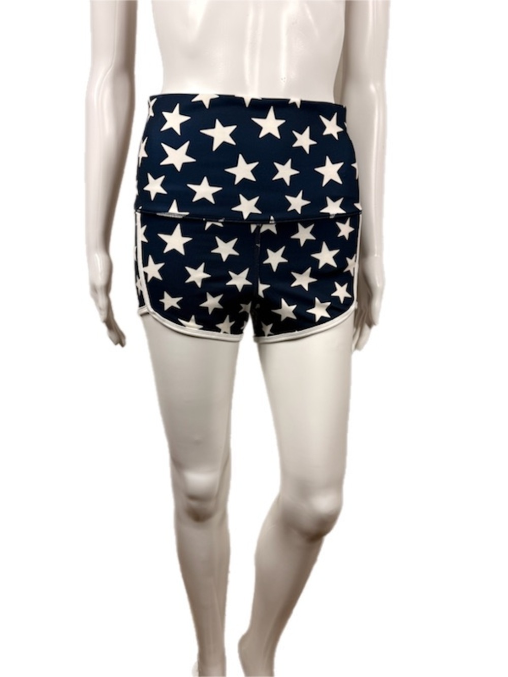 Free People | Island Time Navy Star-Print High-Rise Yoga Athletic Shorts - Picture 2 of 15